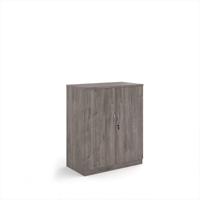Deluxe double door cupboard 1200mm high with 2 shelves - Grey Oak