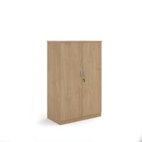 Deluxe double door cupboard 1600mm high with 3 shelves - Kendal Oak