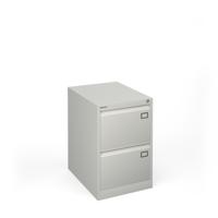 Steel 2 drawer filing cabinet 711mm high - grey