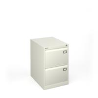 Steel 2 drawer filing cabinet 711mm high - white
