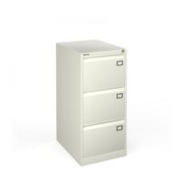 Steel 3 drawer filing cabinet 1016mm high - white