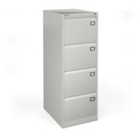 Steel 4 drawer filing cabinet 1321mm high - grey