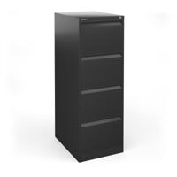 Steel 4 drawer filing cabinet 1321mm high - black
