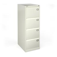 Steel 4 drawer filing cabinet 1321mm high - white