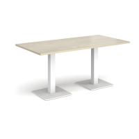 Brescia rectangular dining table with flat square white bases 1600mm x 800mm - made to order
