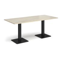 Brescia rectangular dining table with flat square black bases 1800mm x 800mm - made to order