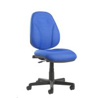 Bilbao fabric operators chair with lumbar support and no arms - blue