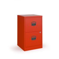 Bisley A4 home filer with 2 drawers - red