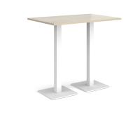 Brescia rectangular poseur table with flat square white bases 1200mm x 800mm - made to order