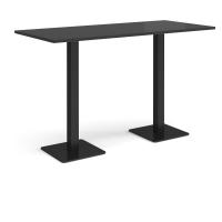 Brescia rectangular poseur table with flat square black bases 1800mm x 800mm - Black