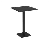 Brescia square poseur table with flat square black base 800mm - Black