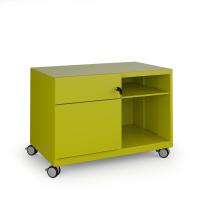 Bisley steel caddy left hand storage unit 800mm - green