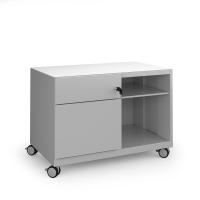 Bisley steel caddy left hand storage unit 800mm - silver