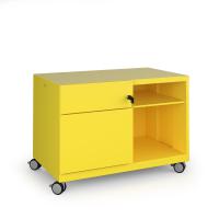 Bisley steel caddy left hand storage unit 800mm - yellow