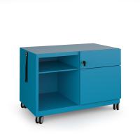 Bisley steel caddy right hand storage unit 800mm - blue