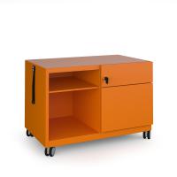 Bisley steel caddy right hand storage unit 800mm - orange