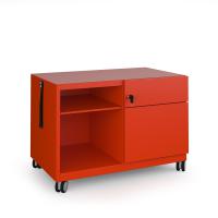 Bisley steel caddy right hand storage unit 800mm - red