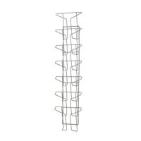 Cass wall mounted steel & wire display unit 7x A4 compartments - Silver