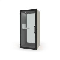 Chatbox single person acoustic hub 1m x 1m with shelf - cotton