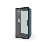 Chatbox single person acoustic hub 1m x 1m with shelf - opal