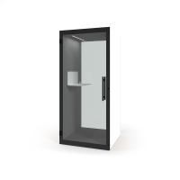 Chatbox single person acoustic hub 1m x 1m with shelf - white