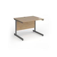 Contract 25 straight desk with graphite cantilever leg 1000mm x 800mm - kendal oak top