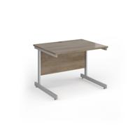 Contract 25 straight desk with silver cantilever leg 1000mm x 800mm - nebraska oak top