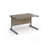 Contract 25 straight desk with graphite cantilever leg 1200mm x 800mm - nebraska oak top
