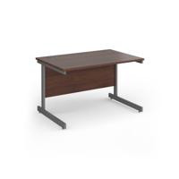 Contract 25 straight desk with graphite cantilever leg 1200mm x 800mm - walnut top