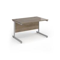 Contract 25 straight desk with silver cantilever leg 1200mm x 800mm - nebraska oak top