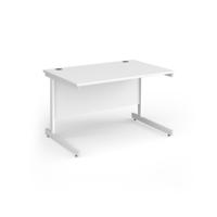 Contract 25 straight desk with white cantilever leg 1200mm x 800mm - white top