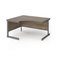 Contract 25 left hand ergonomic desk with graphite cantilever leg 1400mm - nebraska oak top