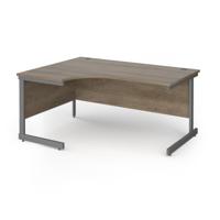 Contract 25 left hand ergonomic desk with graphite cantilever leg 1600mm - nebraska oak top