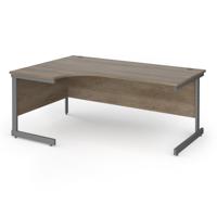 Contract 25 left hand ergonomic desk with graphite cantilever leg 1800mm - nebraska oak top