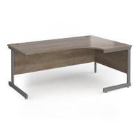 Contract 25 right hand ergonomic desk with graphite cantilever leg 1800mm - nebraska oak top
