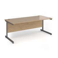 Contract 25 straight desk with graphite cantilever leg 1800mm x 800mm - kendal oak top