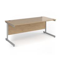 Contract 25 straight desk with silver cantilever leg 1800mm x 800mm - kendal oak top