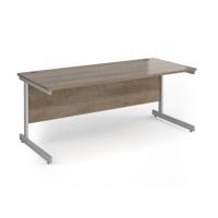 Contract 25 straight desk with silver cantilever leg 1800mm x 800mm - nebraska oak top