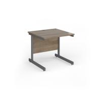 Contract 25 straight desk with graphite cantilever leg 800mm x 800mm - nebraska oak top