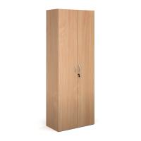 Contract double door cupboard 2030mm high with 4 shelves - beech