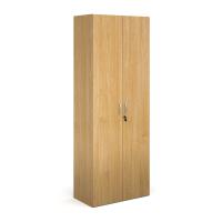 Contract double door cupboard 2030mm high with 4 shelves - oak