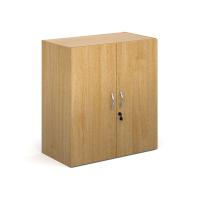 Contract double door cupboard 830mm high with 1 shelf - oak