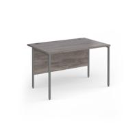 Contract 25 straight desk with graphite H-Frame leg 1200mm x 800mm - grey oak top