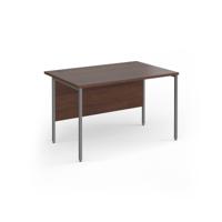 Contract 25 straight desk with graphite H-Frame leg 1200mm x 800mm - walnut top