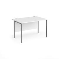 Contract 25 straight desk with graphite H-Frame leg 1200mm x 800mm - white top