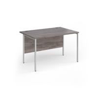 Contract 25 straight desk with silver H-Frame leg 1200mm x 800mm - grey oak top