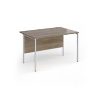 Contract 25 straight desk with silver H-Frame leg 1200mm x 800mm - Nebraska Oak Top