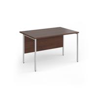Contract 25 straight desk with silver H-Frame leg 1200mm x 800mm - walnut top