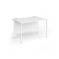Contract 25 straight desk with white H-Frame leg 1200mm x 800mm - white top