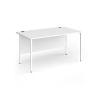 Contract 25 straight desk with white H-Frame leg 1400mm x 800mm - white top